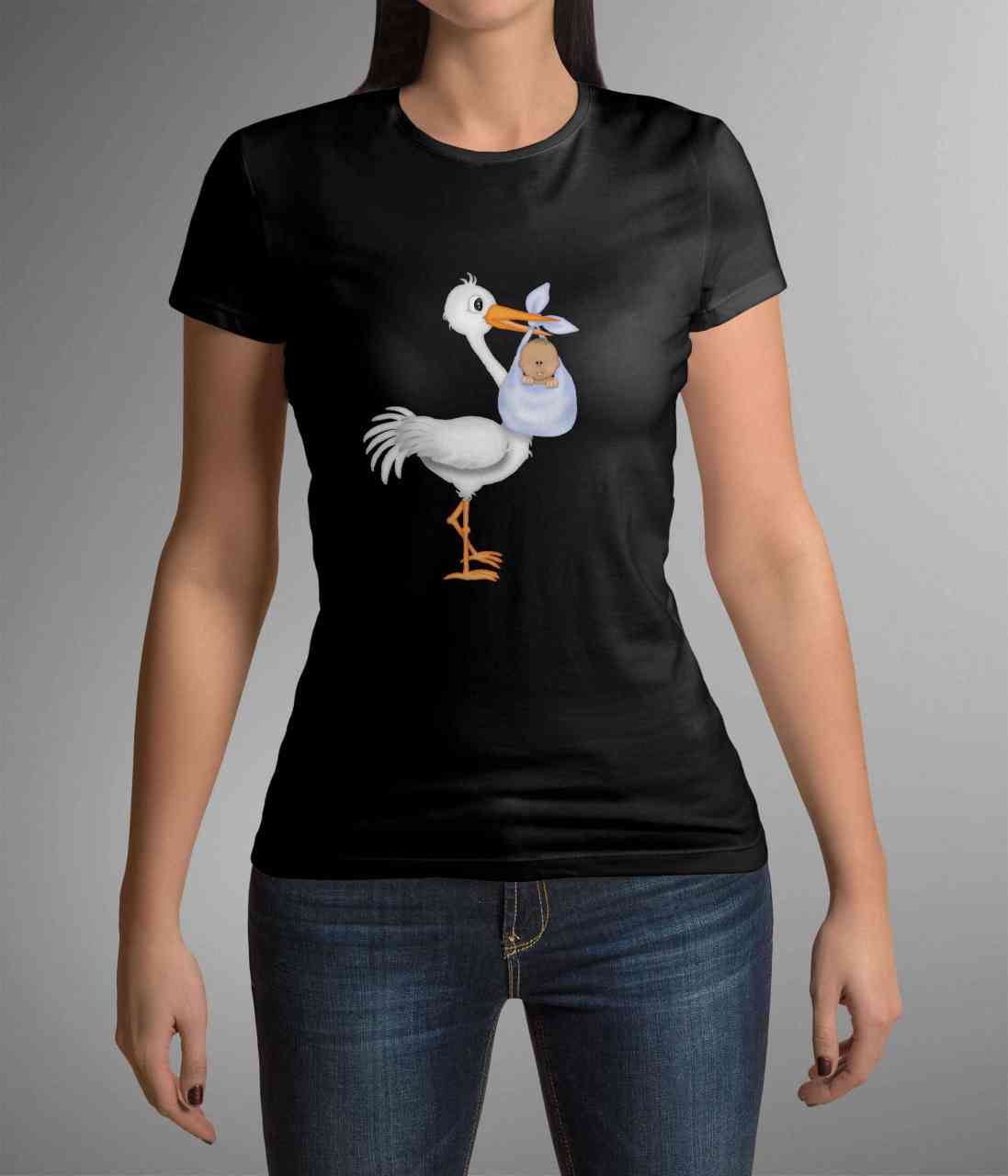 Storch Baby Mama Fun Shirt | Schwanger | T-Shirt