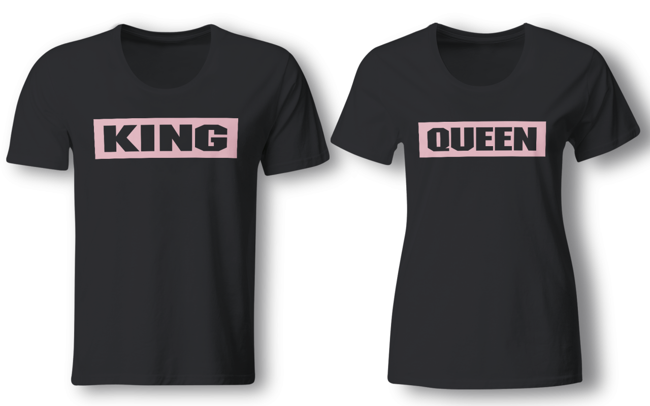 King & Queen - Partner Look | T-Shirt - Funshirt - Shirt | Frau und Mann